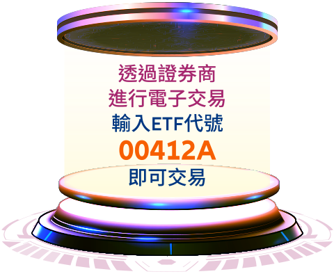 透過證劵商進行電子交易，輸入ETF代號00412A即可交易